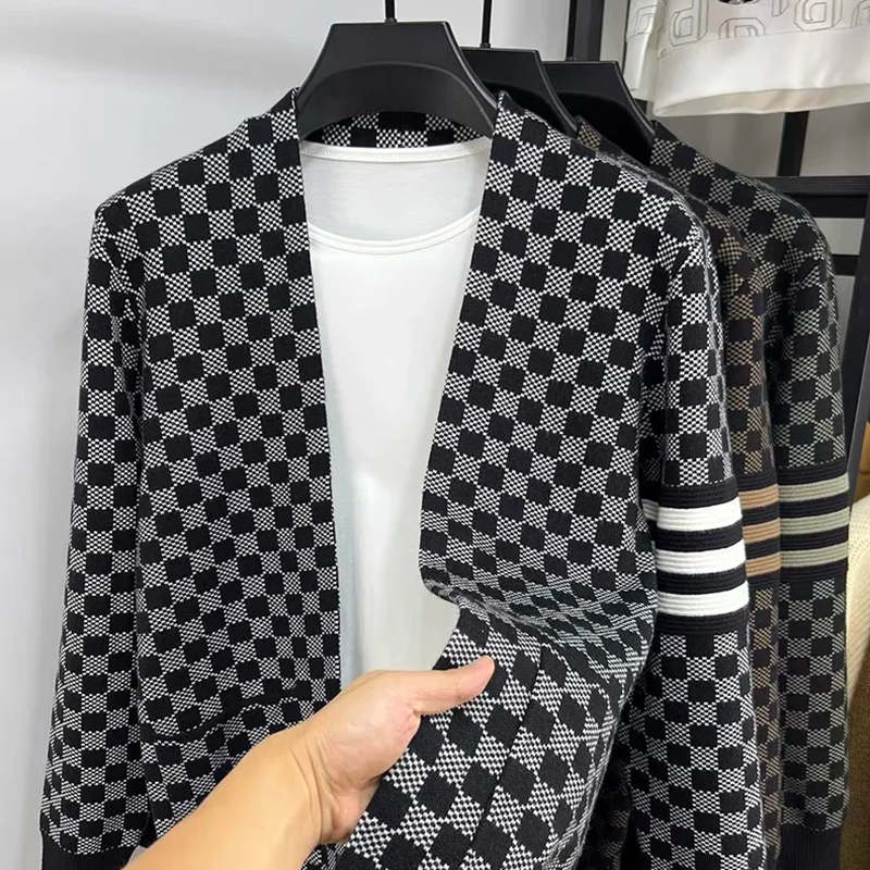 Monochrome Check Cardigan