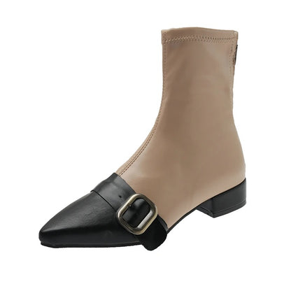 Leather Pointed Toe Boots