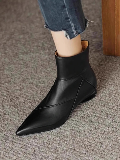 Asymmetric Sculptural Heel Bootie